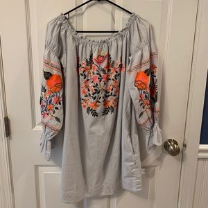 Embroidered Free People Mini Dress